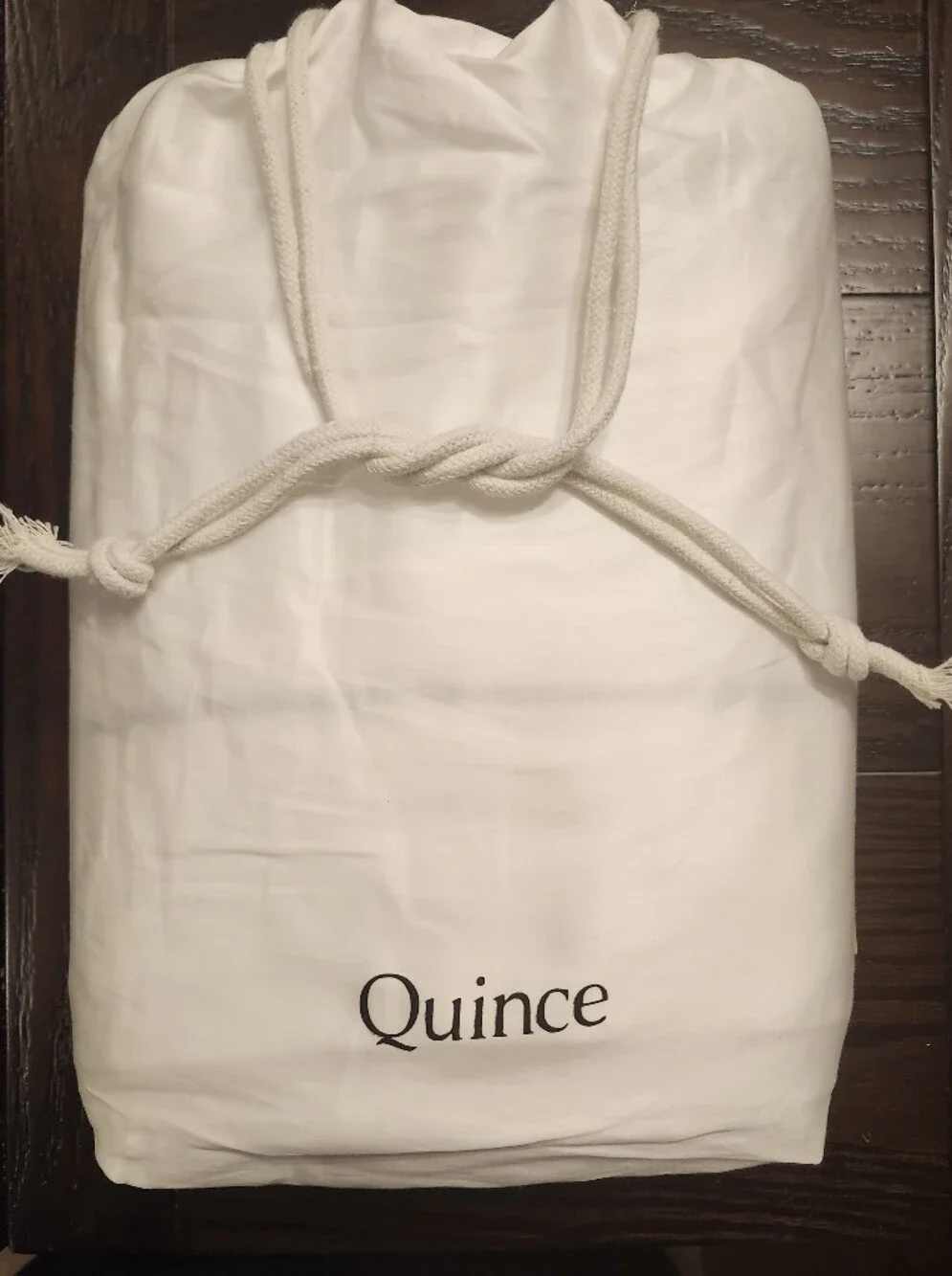 Quince Signature Giza Cotton Sateen Duvet Cover Set White/Mineral Full/Queen NWO